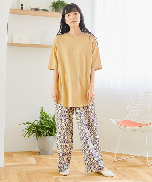 Days（デイズ）の「【UVカット・接触冷感・速乾・撥水】サラッと快適 イージープリントワイドパンツ（その他パンツ・レディース・ブラック/オリーブ/オフホワイト/ネイビー/ブラック×ホワイト・M/L/LL）」の18枚目の写真