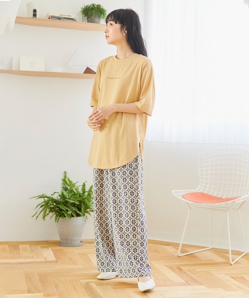 Days（デイズ）の「【UVカット・接触冷感・速乾・撥水】サラッと快適 イージープリントワイドパンツ（その他パンツ・レディース・ブラック/オリーブ/オフホワイト/ネイビー/ブラック×ホワイト・M/L/LL）」の22枚目の写真