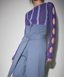 leinwande（ラインヴァンド）の「Stripe Race Top（Tシャツ
