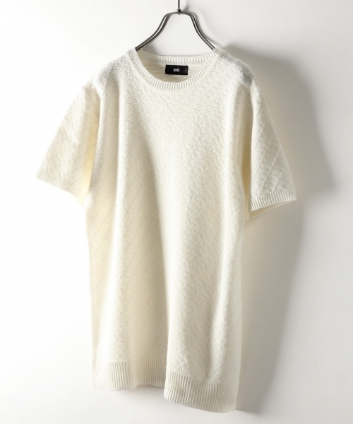 HARE（ハレ）の「リンクスアミニットプルオーバー(HARE)（ニット/セーター・メンズ・カーキ/オフホワイト/ブラック/グレー・SMALL/LARGE/MEDIUM）」の2枚目の写真