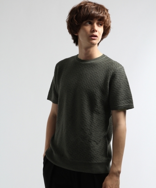 HARE（ハレ）の「リンクスアミニットプルオーバー(HARE)（ニット/セーター・メンズ・カーキ/オフホワイト/ブラック/グレー・SMALL/LARGE/MEDIUM）」の7枚目の写真