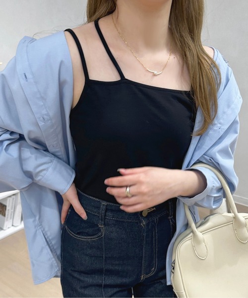 apres jour(アプレジュール)の「カップ付きアシメキャミインナー【ZOZOTOWN限定アイテム】(キャミソール・レディース・ミント/ピンク/ブラック/アイボリー・フリー/X-LARGE)」の2枚目の写真