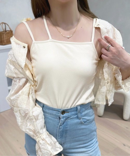 apres jour(アプレジュール)の「カップ付きアシメキャミインナー【ZOZOTOWN限定アイテム】(キャミソール・レディース・ミント/ピンク/ブラック/アイボリー・フリー/X-LARGE)」の9枚目の写真