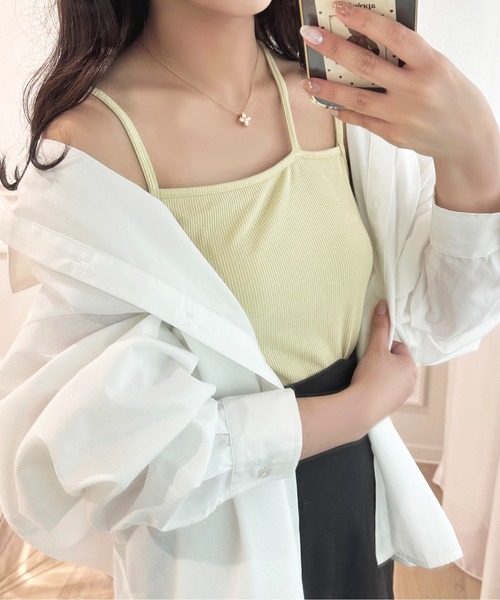 apres jour(アプレジュール)の「カップ付きアシメキャミインナー【ZOZOTOWN限定アイテム】(キャミソール・レディース・ミント/ピンク/ブラック/アイボリー・フリー/X-LARGE)」の15枚目の写真