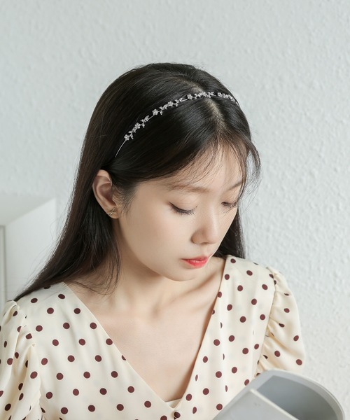 セール】可愛いジルコン花のカチューシャ（カチューシャ）｜LA