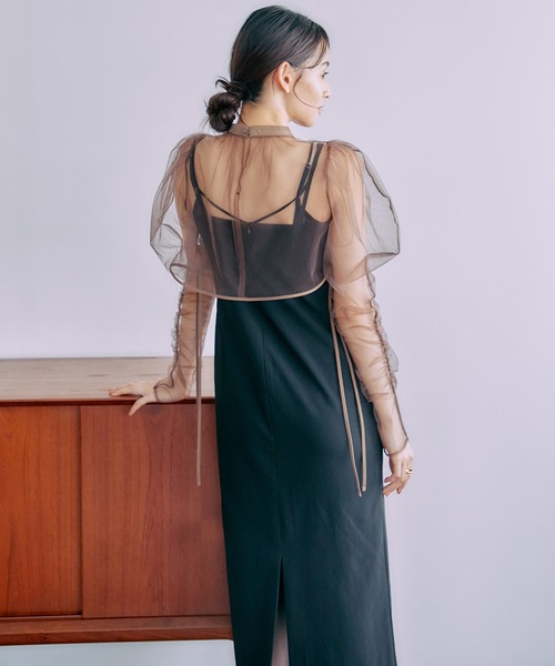 PUBLIC TOKYO（パブリックトウキョウ）の「【三重県産】チュールレイヤードマルチウェイセットワンピ（ワンピース・レディース・ブラック/グリーン・FREE）」の12枚目の写真