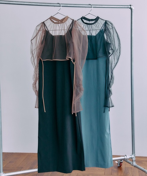 PUBLIC TOKYO（パブリックトウキョウ）の「【三重県産】チュールレイヤードマルチウェイセットワンピ（ワンピース・レディース・ブラック/グリーン・FREE）」の21枚目の写真