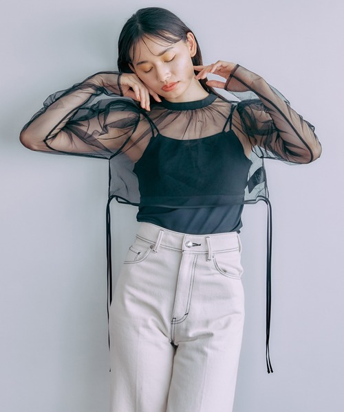 PUBLIC TOKYO（パブリックトウキョウ）の「【三重県産】チュールレイヤードマルチウェイセットワンピ（ワンピース・レディース・ブラック/グリーン・FREE）」の6枚目の写真