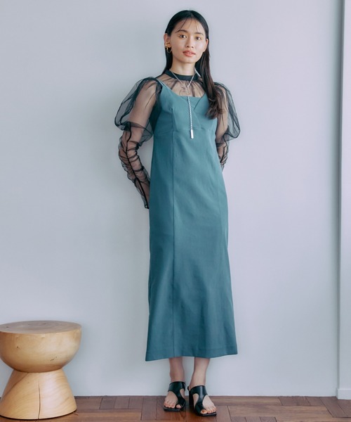 PUBLIC TOKYO（パブリックトウキョウ）の「【三重県産】チュールレイヤードマルチウェイセットワンピ（ワンピース・レディース・ブラック/グリーン・FREE）」の5枚目の写真