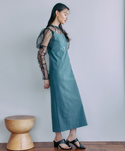 PUBLIC TOKYO（パブリックトウキョウ）の「【三重県産】チュールレイヤードマルチウェイセットワンピ（ワンピース・レディース・ブラック/グリーン・FREE）」の9枚目の写真