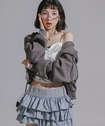 Chick（チック）の「ルーズショート丈パーカー ショートジップパーカー 羽織 UV対策 冷房対策 2026年春夏（パーカー）」