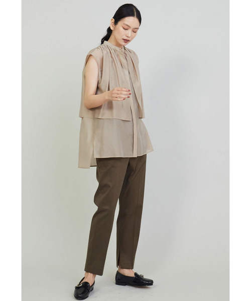 1er Arrondissement(プルミエアロンディスモン)の「キュプラコットンサテンスリットパンツ(その他パンツ・レディース・カーキ/ブラック・38/36/34)」の18枚目の写真