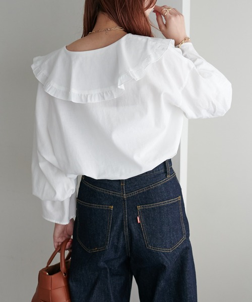 DISCOAT（ディスコート）の「フリルブラウス（シャツ/ブラウス・レディース・オフホワイト/ブラック・FREE）」の15枚目の写真