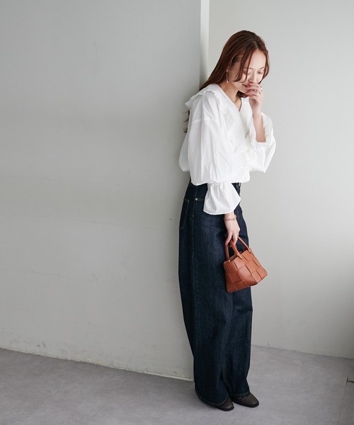 DISCOAT（ディスコート）の「フリルブラウス（シャツ/ブラウス・レディース・オフホワイト/ブラック・FREE）」の11枚目の写真