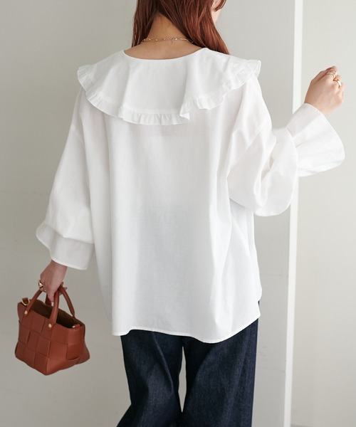 DISCOAT（ディスコート）の「フリルブラウス（シャツ/ブラウス・レディース・オフホワイト/ブラック・FREE）」の19枚目の写真