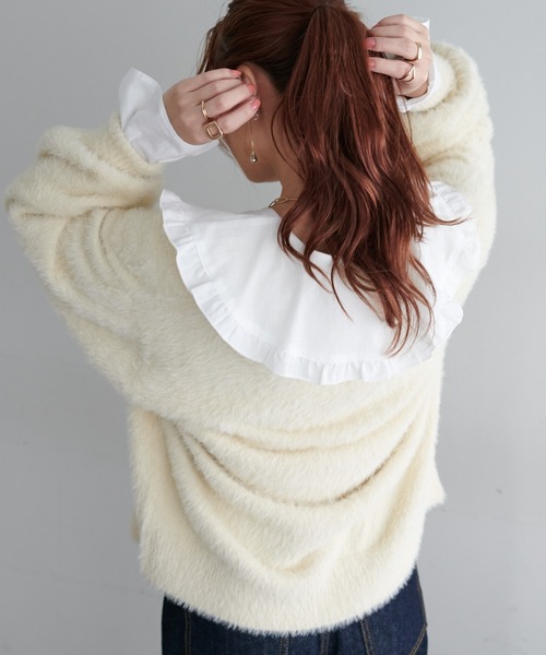 DISCOAT（ディスコート）の「フリルブラウス（シャツ/ブラウス・レディース・オフホワイト/ブラック・FREE）」の5枚目の写真