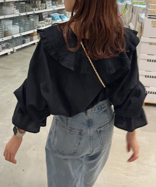 DISCOAT（ディスコート）の「フリルブラウス（シャツ/ブラウス・レディース・オフホワイト/ブラック・FREE）」の21枚目の写真