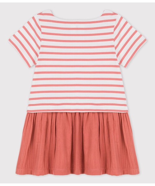 PETIT BATEAU（プチバトー）の「マリニエール切り替えワンピース（ワンピース・キッズ・ホワイト×ネイビー/ホワイト×ピンク・5YEAR/3YEAR/4YEAR）」の6枚目の写真
