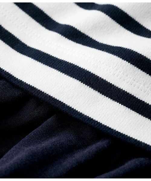 PETIT BATEAU（プチバトー）の「マリニエール切り替えワンピース（ワンピース・キッズ・ホワイト×ネイビー/ホワイト×ピンク・5YEAR/3YEAR/4YEAR）」の3枚目の写真