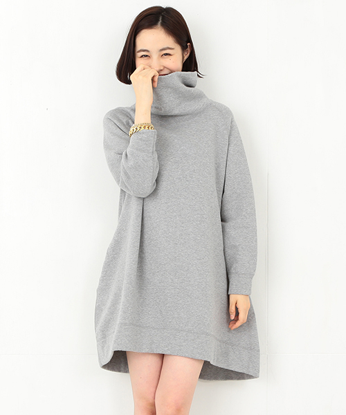 BEAMS BOY（ビームスボーイ）の「BEAMS BOY / スウェットタートルワンピース 15FW（ワンピース・レディース・ナチュラル/グレー/ブラック・ONE SIZE）」の3枚目の写真