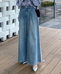 rienda | フロントタックデニムワイドパンツ(デニムパンツ)