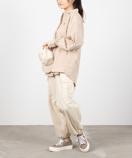 NAVY（ネイビー）の「ミリタリーカーゴパンツ（カーゴパンツ・レディース・ブラック/アイボリー/カーキ・M/L）」の4枚目の写真