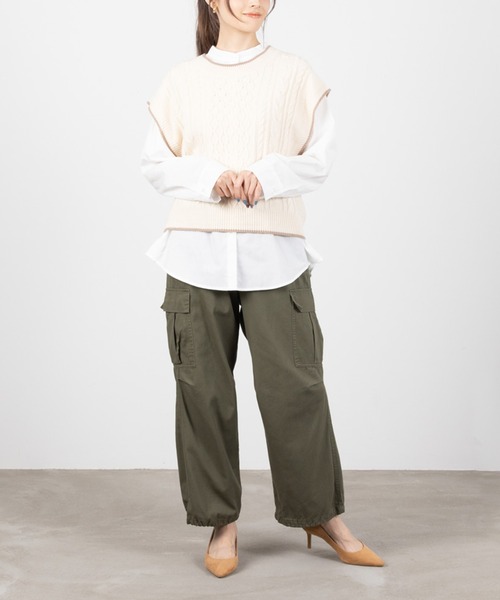 NAVY（ネイビー）の「ミリタリーカーゴパンツ（カーゴパンツ・レディース・ブラック/アイボリー/カーキ・M/L）」の8枚目の写真