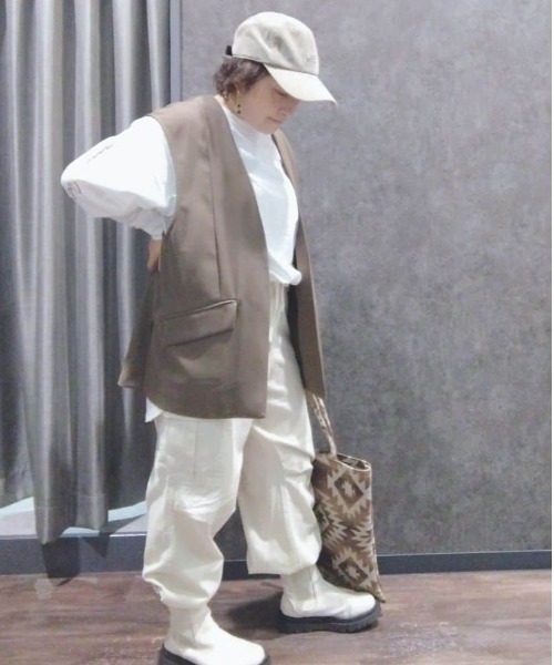 NAVY（ネイビー）の「ミリタリーカーゴパンツ（カーゴパンツ・レディース・ブラック/アイボリー/カーキ・M/L）」の12枚目の写真