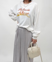 【Bz】グラデーションロゴプリントユニセックスBIGロンT/プリント長袖Tシャツ(RZ)