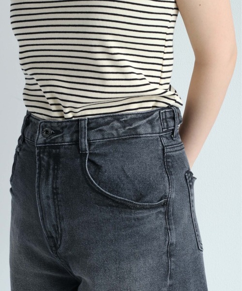 cepo(セポ)の「バックジップレギュラーストレート <立体裁断>(デニムパンツ・レディース・ブラック/ブルー系1・S/M/L)」の10枚目の写真