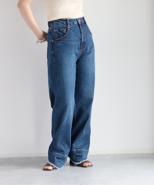 cepo(セポ)の「バックジップレギュラーストレート <立体裁断>(デニムパンツ・レディース・ブラック/ブルー系1・S/M/L)」の21枚目の写真