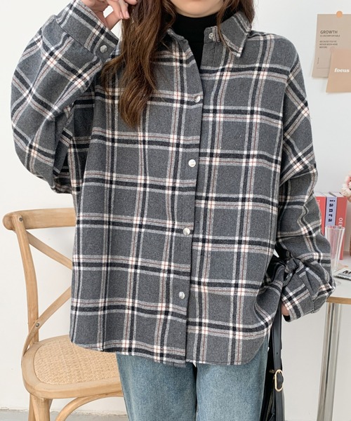 ABITOKYO(アビトーキョー)の「オーバーサイズチェックシャツ(シャツ/ブラウス・レディース・グレー系その他/ブルー系その他・FREE)」の14枚目の写真