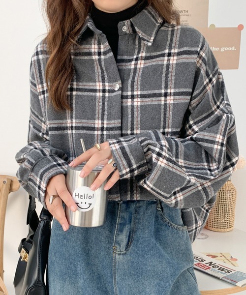 ABITOKYO(アビトーキョー)の「オーバーサイズチェックシャツ(シャツ/ブラウス・レディース・グレー系その他/ブルー系その他・FREE)」の8枚目の写真