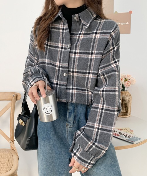 ABITOKYO(アビトーキョー)の「オーバーサイズチェックシャツ(シャツ/ブラウス・レディース・グレー系その他/ブルー系その他・FREE)」の11枚目の写真