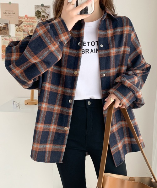ABITOKYO(アビトーキョー)の「オーバーサイズチェックシャツ(シャツ/ブラウス・レディース・グレー系その他/ブルー系その他・FREE)」の6枚目の写真