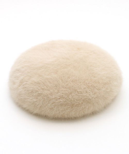 Per sist ence(パーシエンス)の「アンゴラ風ふわふわシャギーベレー帽(ハンチング/ベレー帽・レディース・アイボリー/ブラック/ベージュ・FREE)」の4枚目の写真