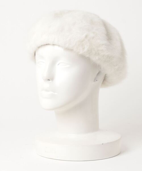 Per sist ence(パーシエンス)の「アンゴラ風ふわふわシャギーベレー帽(ハンチング/ベレー帽・レディース・アイボリー/ブラック/ベージュ・FREE)」の10枚目の写真