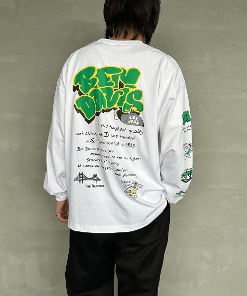 BEN DAVIS（ベンデイビス）の「[BEN DAVIS/ベンデイビス] SPRAY GORILLA バックプリントTシャツ（Tシャツ/カットソー・レディース・ブラック/カーキ/ホワイト・M/L/XL）」の6枚目の写真