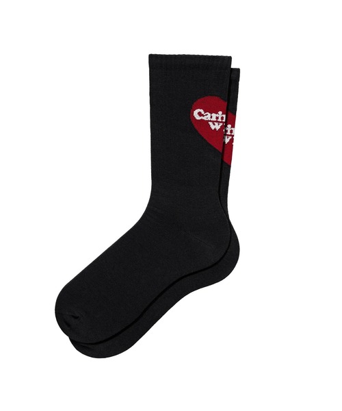Carhartt(カーハート)の「【Carhartt WIP】HEART SOCKS(ソックス/靴下・メンズ・ブラック/ホワイト・ONE SIZE)」の1枚目の写真