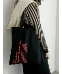 Samansa Mos2 blue | ロゴトートバッグ(ハンドバッグ)