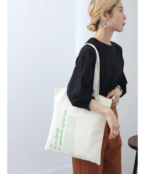 Samansa Mos2 blue（サマンサモスモスブルー）の「ロゴトートバッグ（ハンドバッグ・レディース・キナリ/ブルー/ブラック・F）」の4枚目の写真