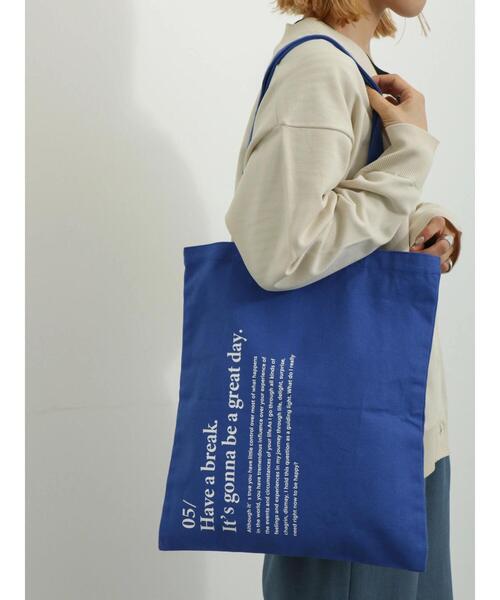 Samansa Mos2 blue（サマンサモスモスブルー）の「ロゴトートバッグ（ハンドバッグ・レディース・キナリ/ブルー/ブラック・F）」の7枚目の写真