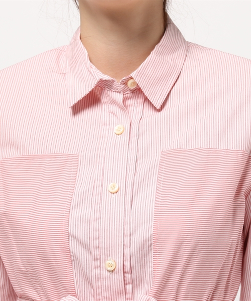 Language（ランゲージ）の「【Language】フレアシャツOP（ワンピース・レディース・ホワイト系/ブルー系/ピンク系・38）」の13枚目の写真