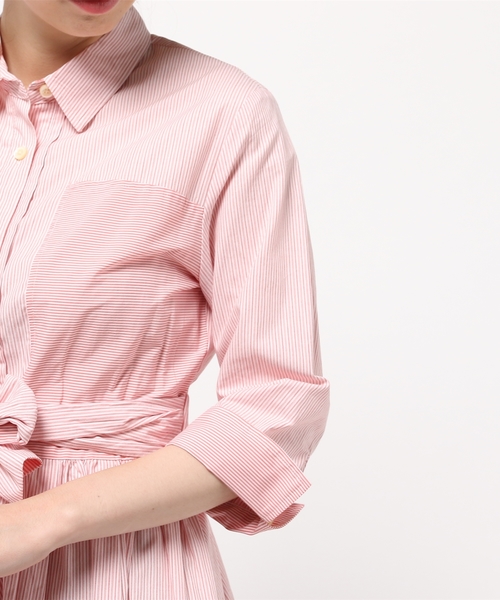 Language（ランゲージ）の「【Language】フレアシャツOP（ワンピース・レディース・ホワイト系/ブルー系/ピンク系・38）」の12枚目の写真