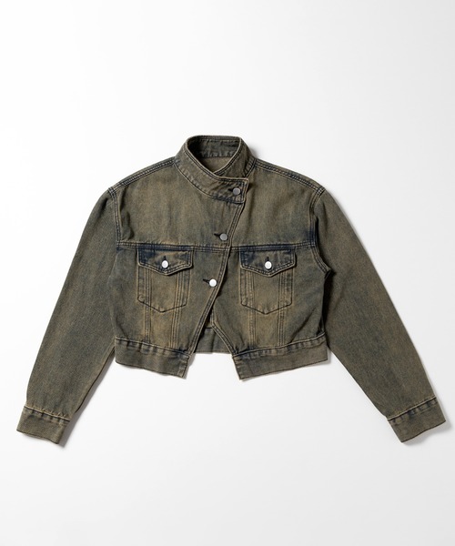 me+em select（ミームセレクト）の「※※【 ２color 】スタンドカラーヴィンテージデニムジャケット（デニムジャケット・レディース・ダークブルー/ライトブルー・FREE）」の17枚目の写真