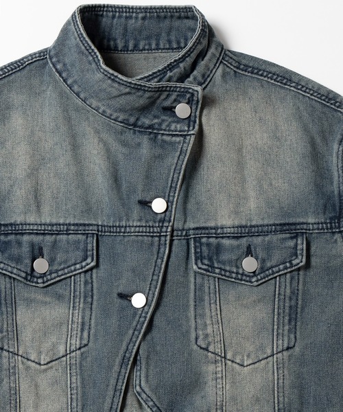me+em select（ミームセレクト）の「※※【 ２color 】スタンドカラーヴィンテージデニムジャケット（デニムジャケット・レディース・ダークブルー/ライトブルー・FREE）」の19枚目の写真