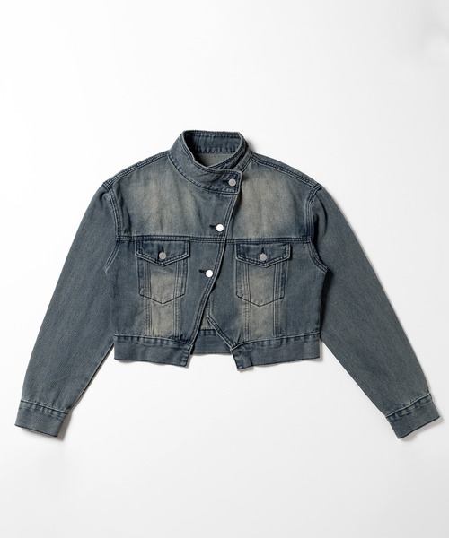 me+em select（ミームセレクト）の「※※【 ２color 】スタンドカラーヴィンテージデニムジャケット（デニムジャケット・レディース・ダークブルー/ライトブルー・FREE）」の16枚目の写真