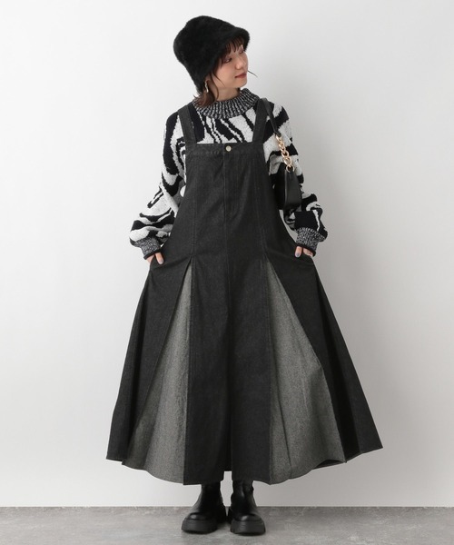 RAGEBLUE（レイジブルー）の「2WAY/プリーツデニムワンピース（ワンピース・レディース・ブラック/ブルー/ブラック系・FREE）」の4枚目の写真