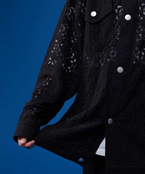 ONCILY（オンシェリー）の「LACE SHEER BLOUSON / レースシアーブルゾン（ブルゾン・メンズ・ブラック/オフホワイト・LARGE/MEDIUM）」の12枚目の写真