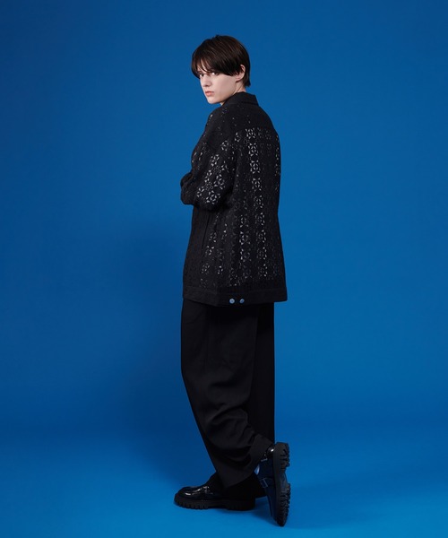 ONCILY（オンシェリー）の「LACE SHEER BLOUSON / レースシアーブルゾン（ブルゾン・メンズ・ブラック/オフホワイト・LARGE/MEDIUM）」の8枚目の写真